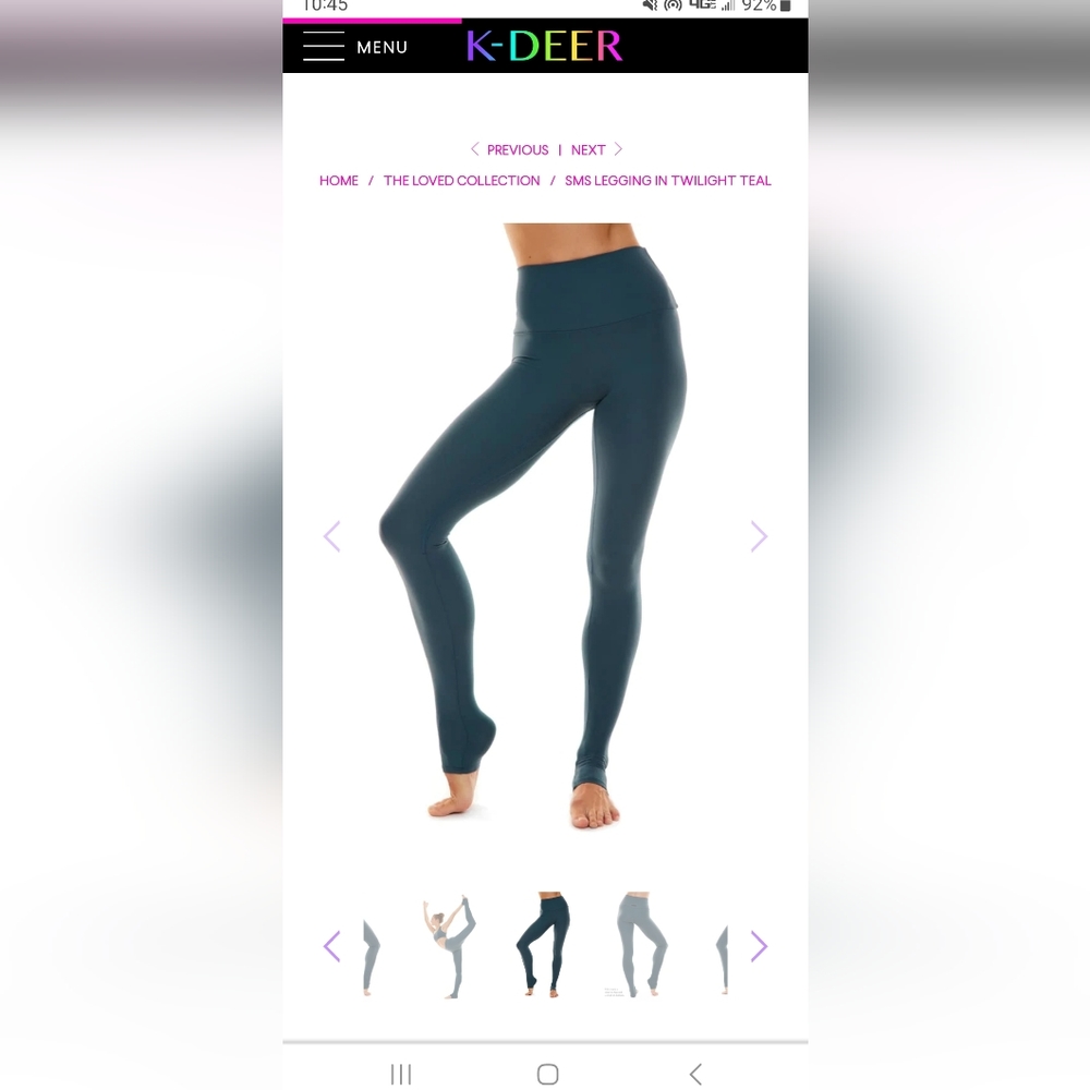 IN SEARCH OF"K-DEER SOFT MATTE SMS FULL LENGTH" NAVY BLACK TWILIGHT TEAL SZ MED